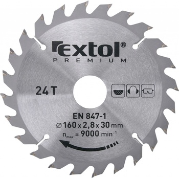 EXTOL PREMIUM Kotouč pilový s SK plátky 8803214, 160x2,6x30mm, 24T