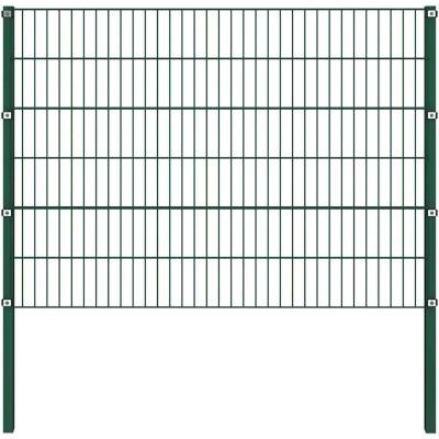 OMAXI Plotový panel se sloupky železný 176,5 x 120 cm zelený 587011