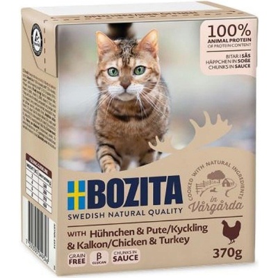 Bozita Cat Kousky v omáčce s kuřetem a krůtou 370 g