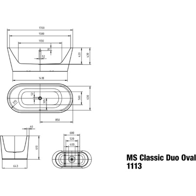 Kaldewei Meisterstück Classic Oval 170 x 75 cm 202940750001