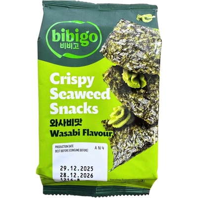 BIBIGO Snack z morských rias Chrumkavé Wasabi 5 g