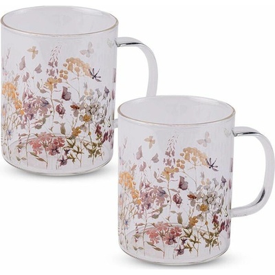 Sada skleněných hrnků KVĚTINOVÁ ROMANCE 410 ml 2 ks