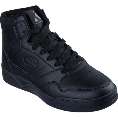 Skechers Мъжки високи кецове Skechers Dualeather Overlay High Top Fashion High-Top Trainers Mens - Black/Black