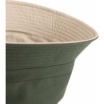 Beechfield Oboustranný keprový klobouček s prošívanými očky zelená olivová zelená šedá kamenová