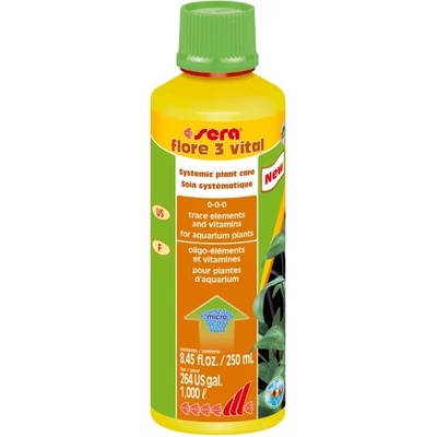 Sera Flore 3 vital -Подсилваща течна добавка , източник на микроелементи и витамини за аквариумни растения 250 мл