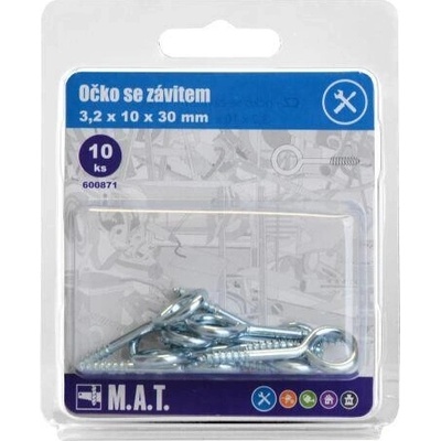 M.A.T. GROUP Uzavreté očko so závitom 30 × 10 × 3,2 mm, pozink, 10 ks