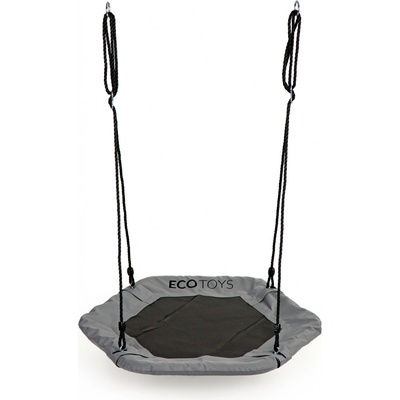 EcoToys šestihranná houpačka Čapí hnízdo šedá 92 cm