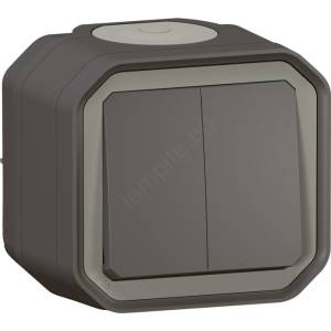 Legrand - Двоен стълбищен ключ бр. 6+6 PLEXO IP55 антрацит (LR0102)