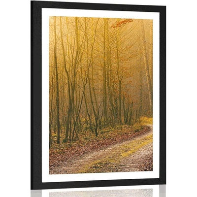 Plakát s paspartou cestička do lesa - 30x45 black