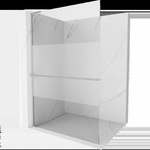 Mexen Kioto+ L душ преграда с рафт Walk-in 120 x 200 cm, прозрачно/матово, четкан никел - 800-120-123-97-35 (800-120-123-97-35)