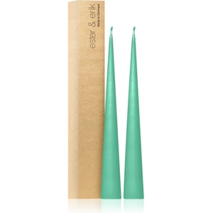 ester & erik cone candles cool mint (no. 55) свещ 2x37 см