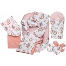 BabyMAM Set pre bábätko do postieľky 6v1 MyBaby Minky ružová-slon