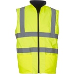 Yoko HI-VIS HV008F / Унисекс светлоотразителна поларена жилетка, двустранна - HV жълта L (79008Fzv803)