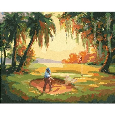 zuty Malování Podle Čísel Golfista Patující Z Bunkeru D. Rusty Rust 40 x 50 Cm Plátno