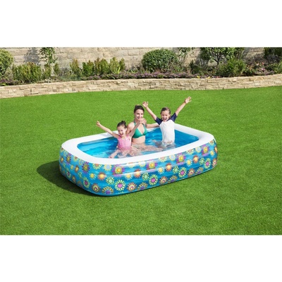 vidaXL Bestway Детски надуваем басейн, син, 229x152x56 см (3202707)