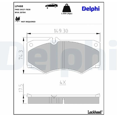 Sada brzdových platničiek kotúčovej brzdy DELPHI LP468