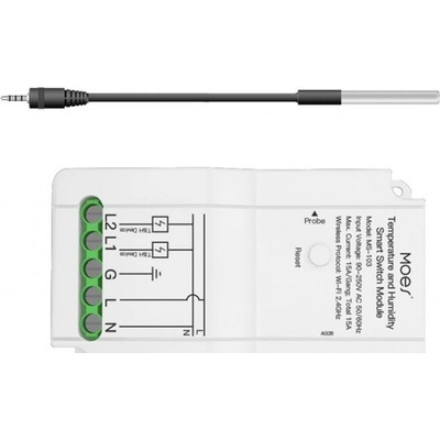 Moes Tuya TH15 dual S čidlem DS18B20
