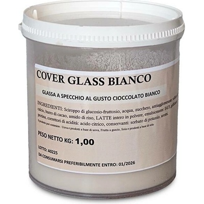 Potahovací lesklý gel Cover Glass (bílá čokoláda) 1 kg/dóza