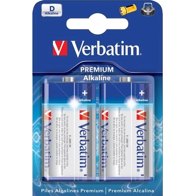 Verbatim Алкална батерия Verbatim, D, LR20, 1.5 V, 2 броя