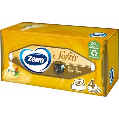 Zewa Softis Soft& Sensitive 4-vrstvové papierové vreckovky 3x80ks
