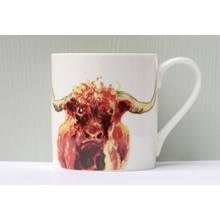 Anna Wright Porcelánový hrnek Moody Mornings Cow 350 ml