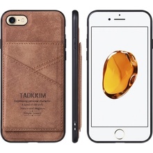 Púzdro Taokkim ochranný z PU kože s kapsou v retro štýle iPhone 7 / 8 / SE 2020/2022 - hnedé