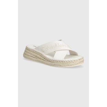 Calvin Klein Jeans Чехли Calvin Klein Jeans SPORTY WEDGE ROPE SANDAL MR в бяло със скосена платформа YW0YW01364 (YW0YW01364)