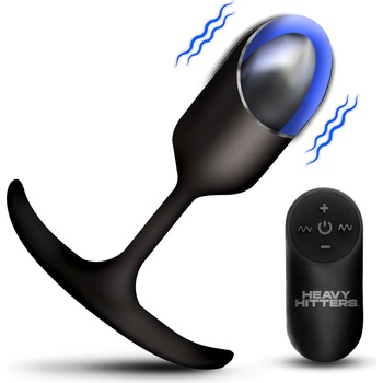 Heavy Hitters Vibrating Weighted Silicone Anal Plug Medium Black