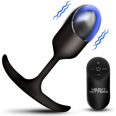 Heavy Hitters Vibrating Weighted Silicone Anal Plug Medium Black