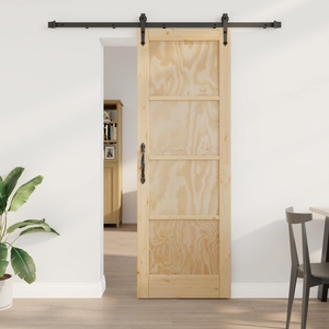 vidaXL Преплъзваща се врата ORKDAL 73, 5 x 211 см Естествено и черно (3445558)