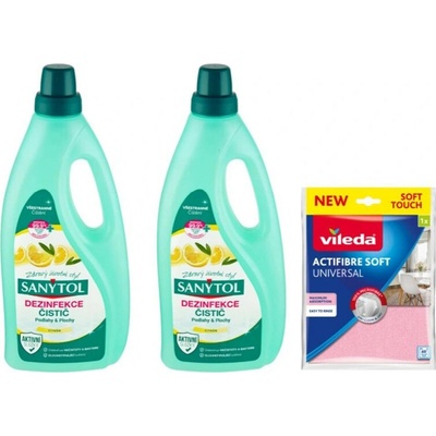 Sanytol dezinfekčný čistič na podlahy a plochy citrón 2 x 1 l