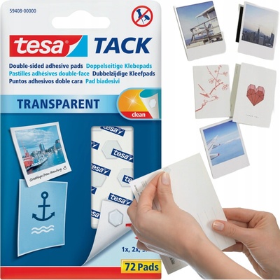 Tesa Oboustranně lepicí polštářky Tack 72 ks, 12 mm