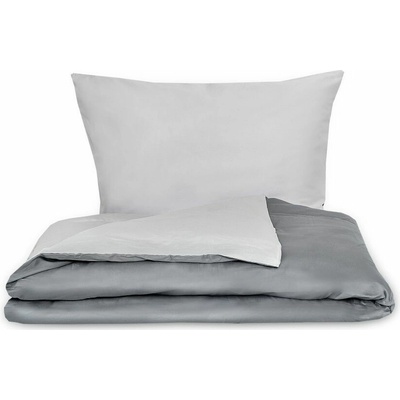 Kvalitex satén obliečky Luxury Collection tmavo sive svetlo sive 240x200 2x70x90