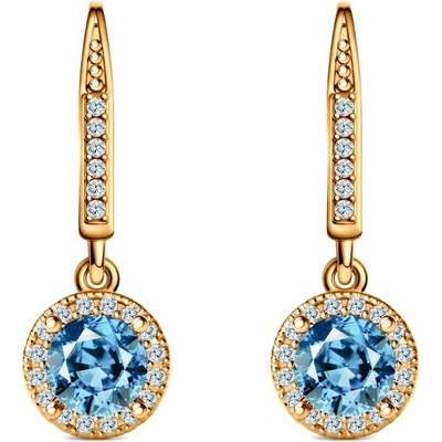 SAVICKI Náušnice This is Love: žlté zlato, modré laboratórne diamanty, laboratórne diamanty TIL-K02-BR-050-LABBLUE-Z