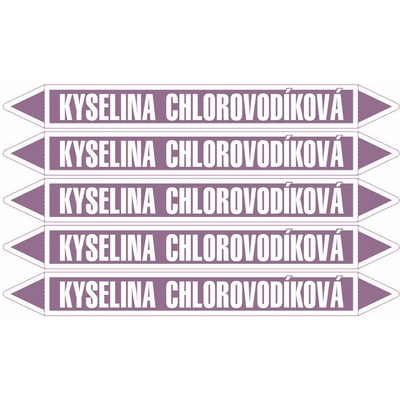 Grafiko | Kyselina chlorovodíková - dle ČSN 13 0072 - Materiál Samolepící PVC folie, Rozměr aršík 5ks šipka 400x52mm