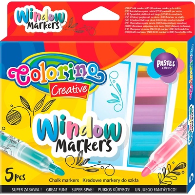 Colorino Kids kriedové pastelky na sklo 5 farieb