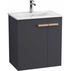 Krofam e-L_WOOD комплект черни стенни шкафове 59 см, Krofam e-L_WOOD вградена мивка 60 см (139-0207+139-0300)