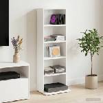 vidaXL Кабинет за CD Бяло 33 x 23, 5 x 97, 5 см Инженерна дървесина (8012690)