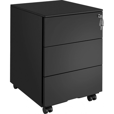 Tectake 405236 kartotéka magna se 3 zamykatelnými zásuvkami - černá – Zboží Mobilmania