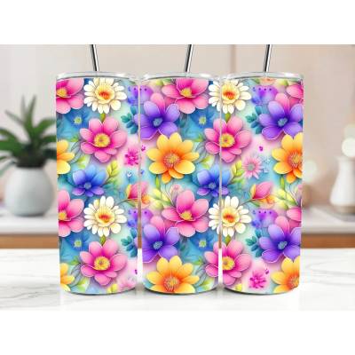Cool termokelímek s brčkem 590 ml Pestrobarevná jarní louka