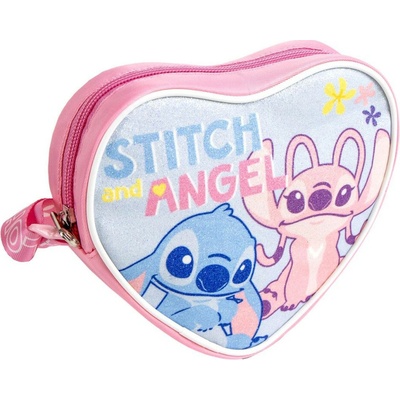 Cerda Dívčí kabelka LILO A STITCH a Angel srdce třpytivá růžová – Zboží Mobilmania