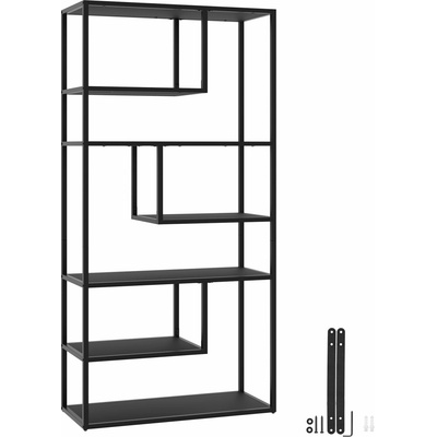 Tectake 405379 regál Venda černý