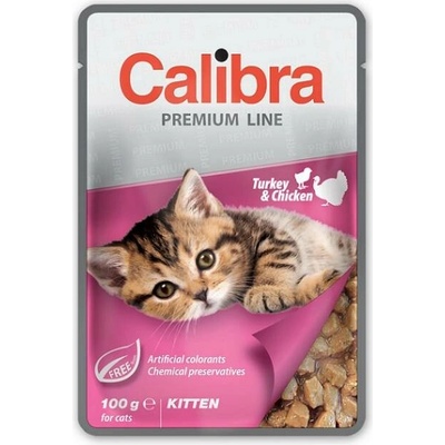 Calibra Premium Kitten krůta a kuře v omáčce 24×100 g