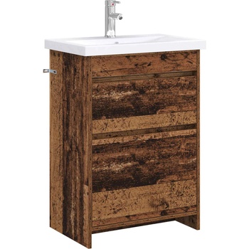 vidaXL Комплект мебели за баня Старо дърво 61 x 40 x 84, 5 см (3404264)