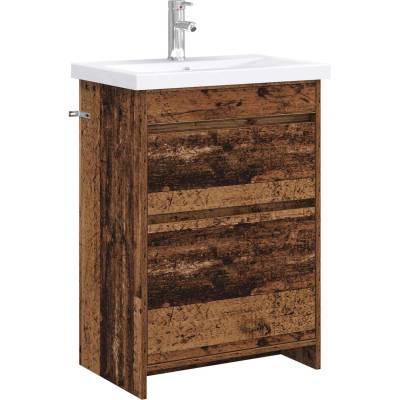 vidaXL Комплект мебели за баня Старо дърво 61 x 40 x 84, 5 см (3404264)