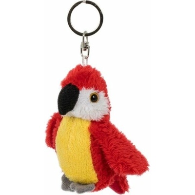 Prívesok na kľúče Teddies Papagáj Ara plyš 9 cm červený
