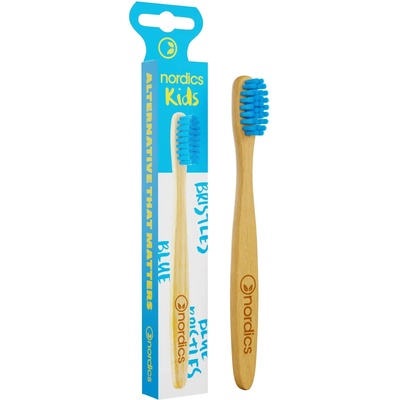 Nordics Бамбукова четка за зъби за деца, синя