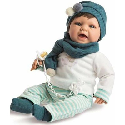 Berjuan Realistická chlapeček Čenda v modrozelené čepici Baby Sweet chandal rayas verdes