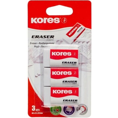 KORES KE30 40 × 21 × 10 mm, biela – balenie 3 ks