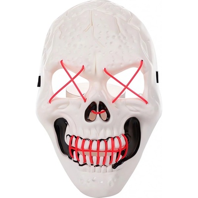 Verk Děsivá svítící maska lebka bílooranžová